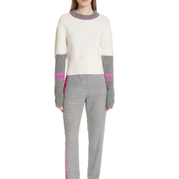 GREY JASON WU Colorblock Merino Wool Sweater - Picture 1 of 7
